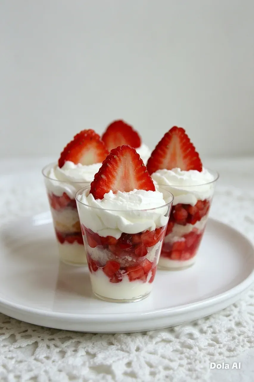 Mini shots de fresa con crema