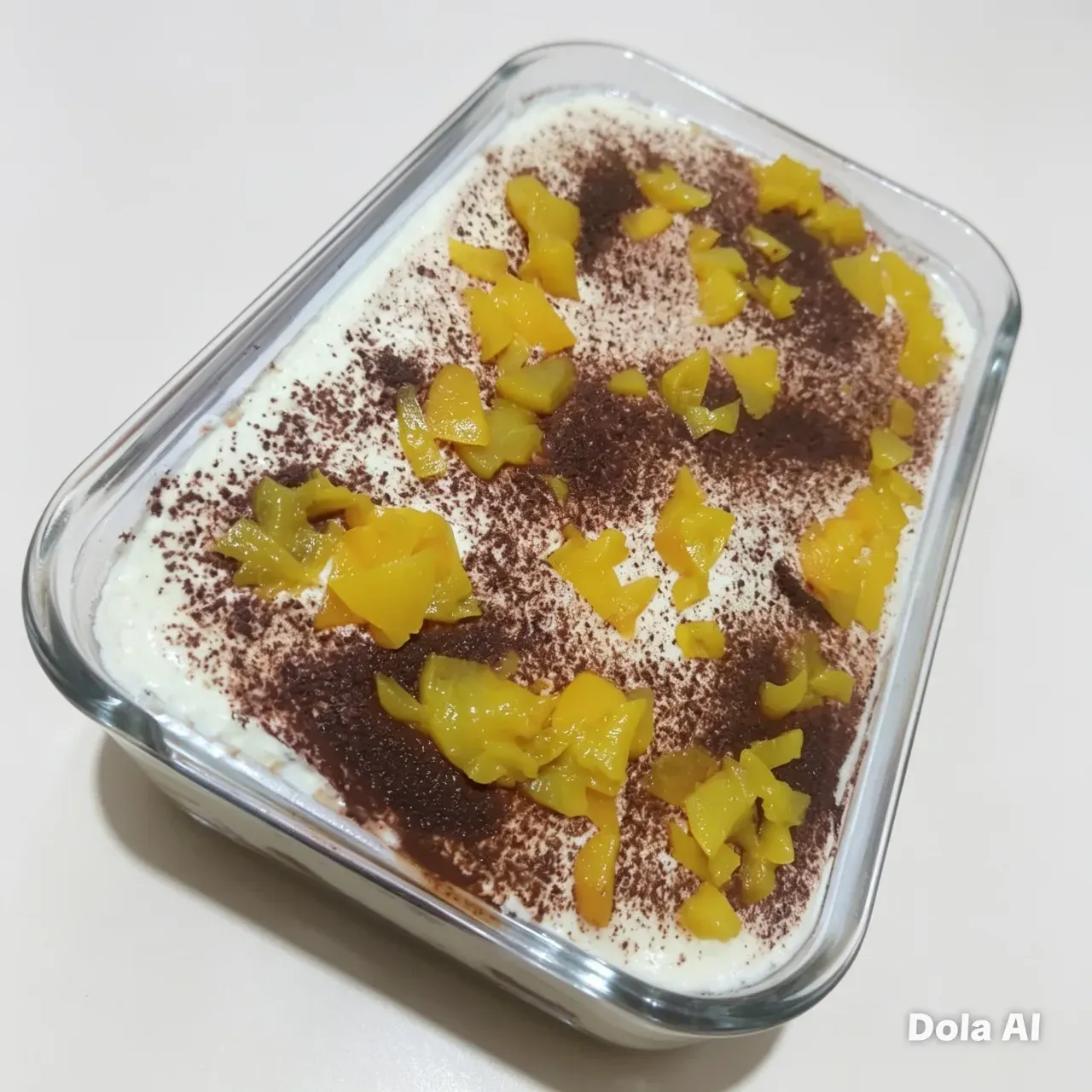 Tiramisú con durazno